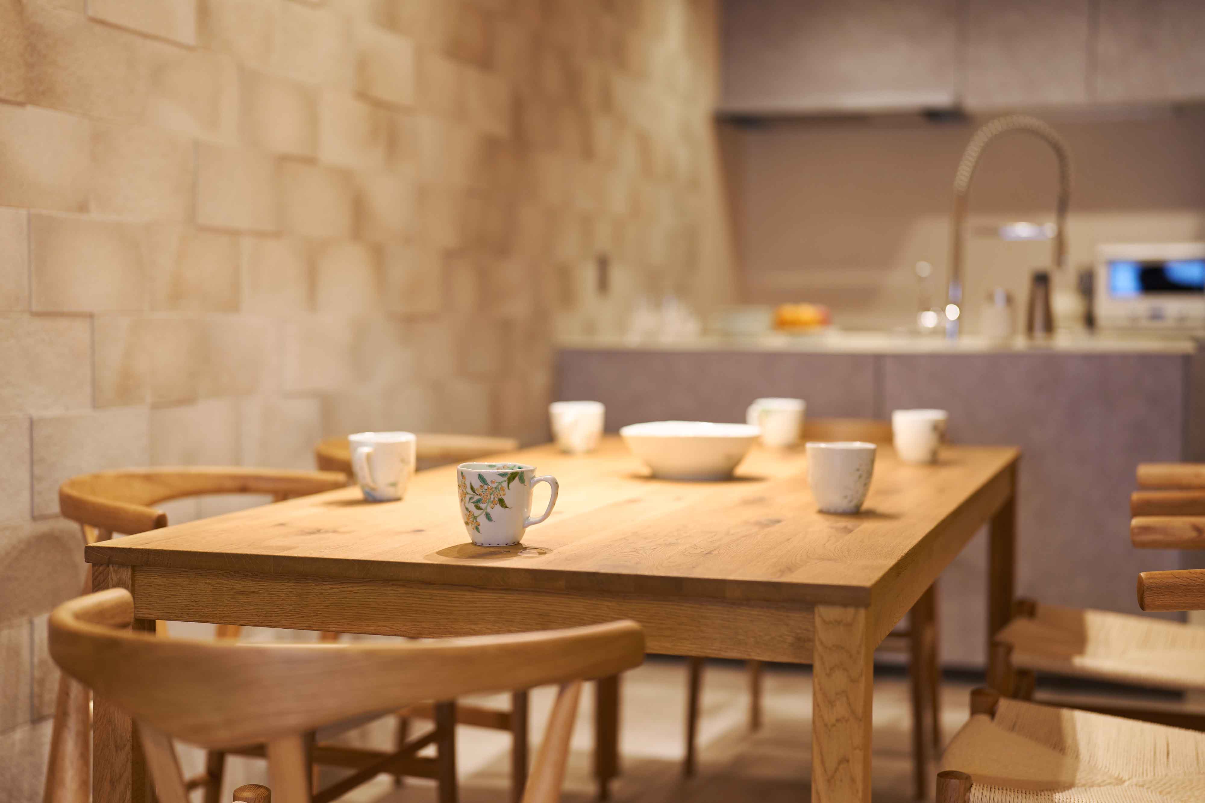 Dining table in a refined Japanese-style vacation rental